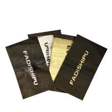 Woven label cut and fold machine customized damask tag clothing logo recycle woven label